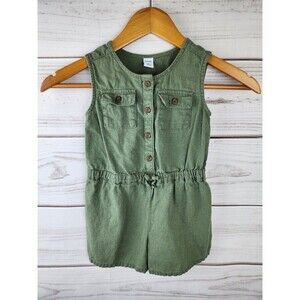 Old Navy Green Romper Girls Size 5T Olive Green